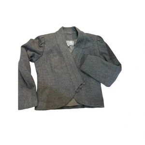 Vintage Gray Wool Blend Tweed Lined Blazer Jacket Size 5/6